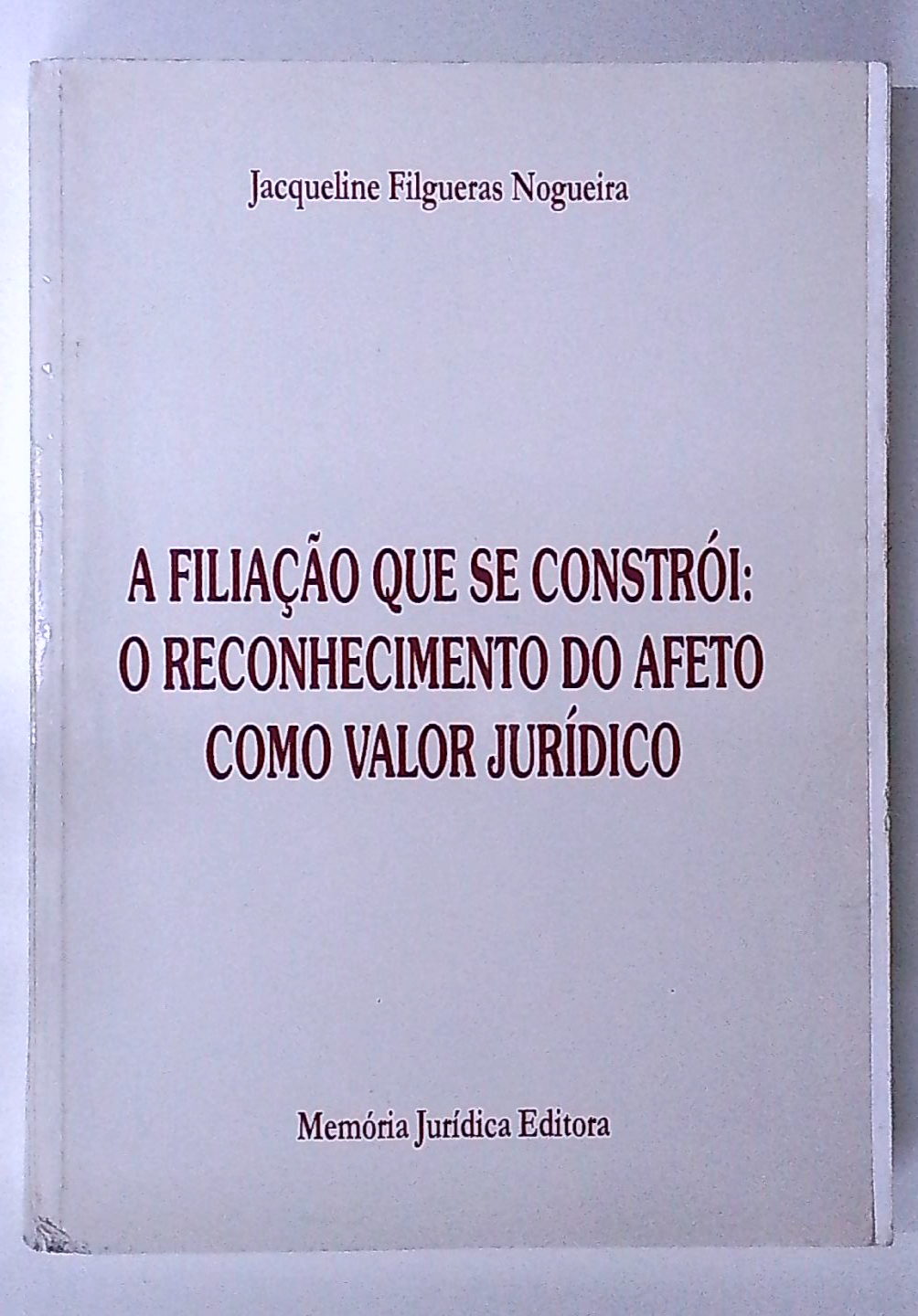 Capa do livro A Filiação que Se Constrói: o Reconhecimento do Afeto Como Valor Jurídico