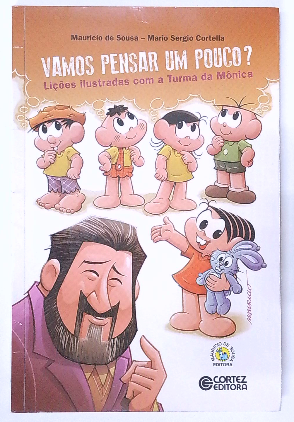 Capa do livro Vamos Pensar um Pouco? Lições Ilustradas com a Turma da Mônica
